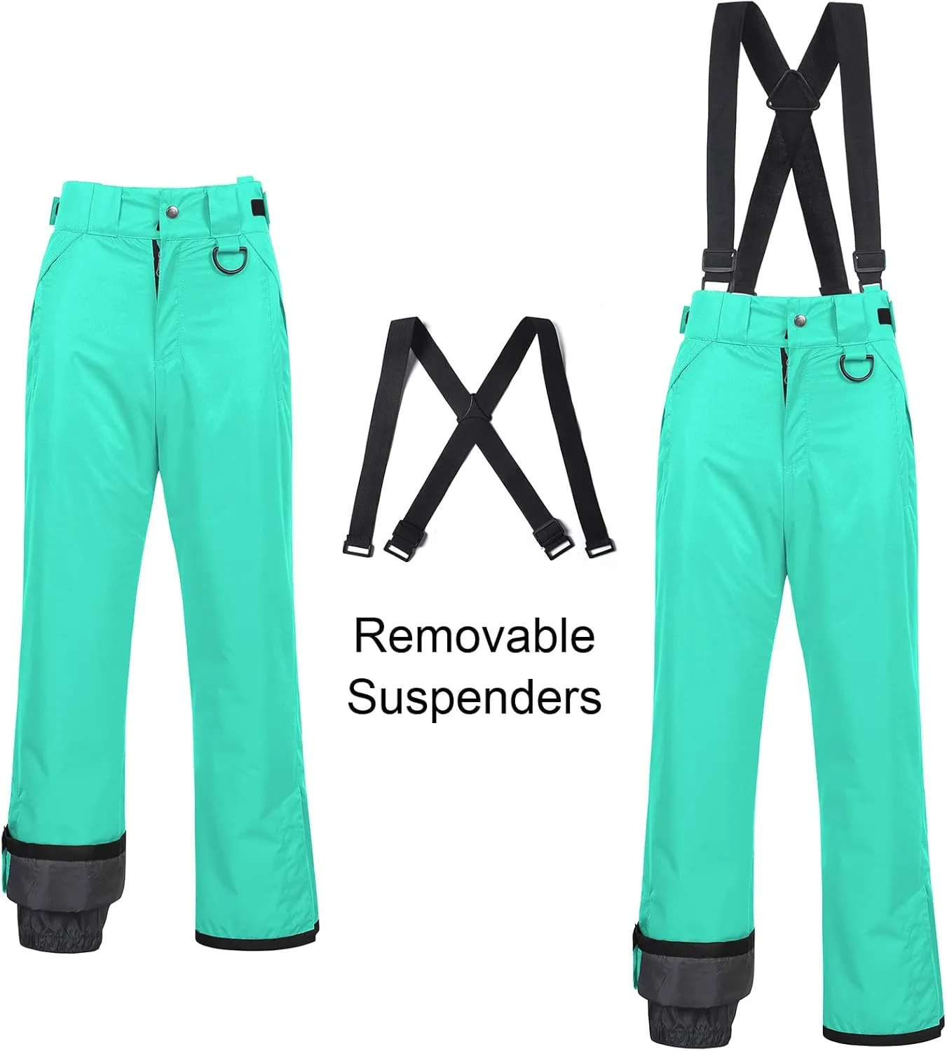CREATMO US Women's Snow Pants Ski Bibs Waterproof Insulated Winter Snowboard