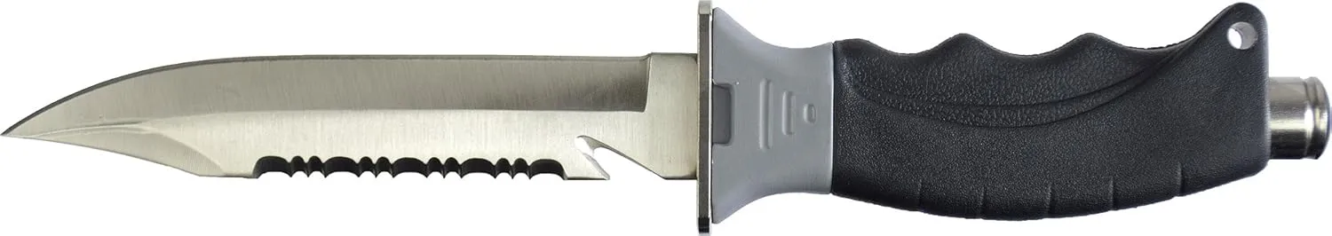 Cressi Borg, Long Blade Knife for Diving and Spearfishing Knife - Pointed & Blunt Tip