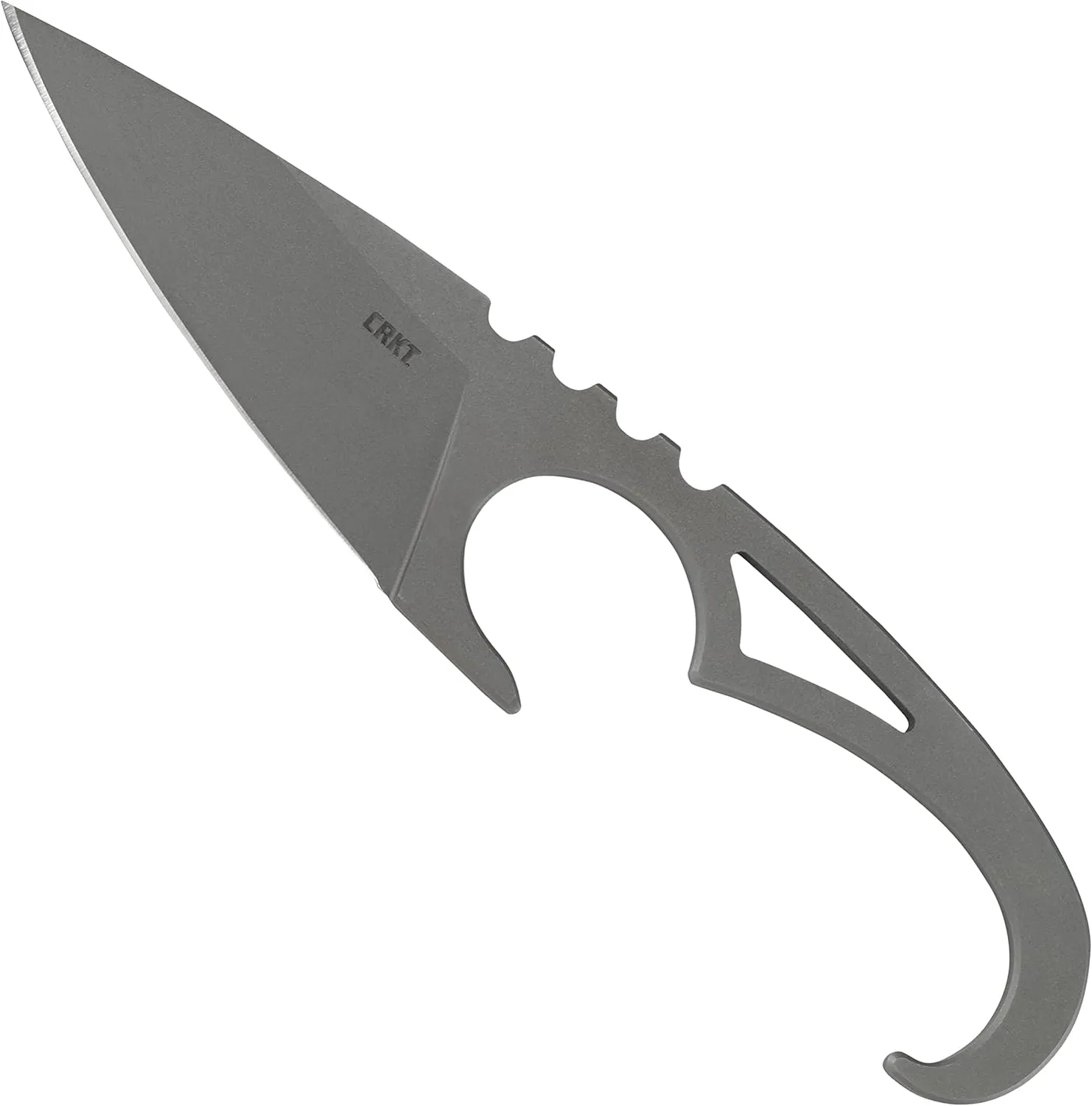 CRKT SDN Fixed Blade Knife with Sheath: Lightweight EDC Outdoor Knife, Stainless Steel with Thermoplastic Sheath 2909, Gray
