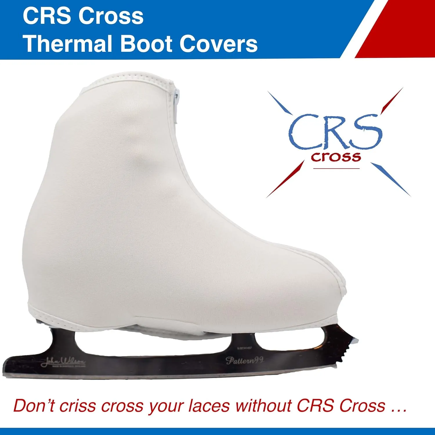 CRS Cross Thermal Ice Skate Boot Covers. Insulated Warm Neoprene Thermal Covers for Ice Skating, Roller, Hockey and Figure Skates.