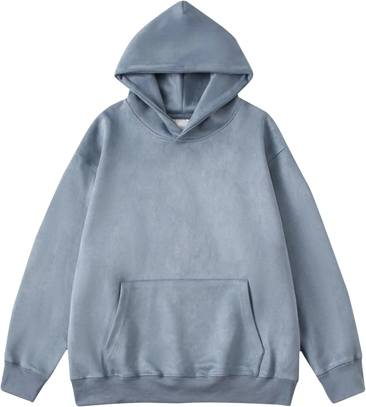 Ctreela Plain Basic Unise Hooded Sweatshirt Loose Long Sleeve Hoodie Women Men Adult Teen Pullover Solid Shirt with Pocket