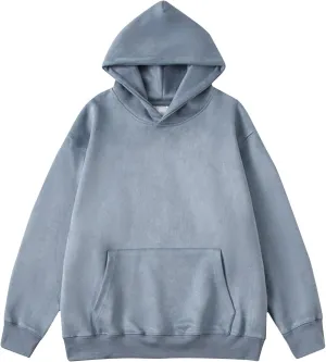 Ctreela Plain Basic Unise Hooded Sweatshirt Loose Long Sleeve Hoodie Women Men Adult Teen Pullover Solid Shirt with Pocket