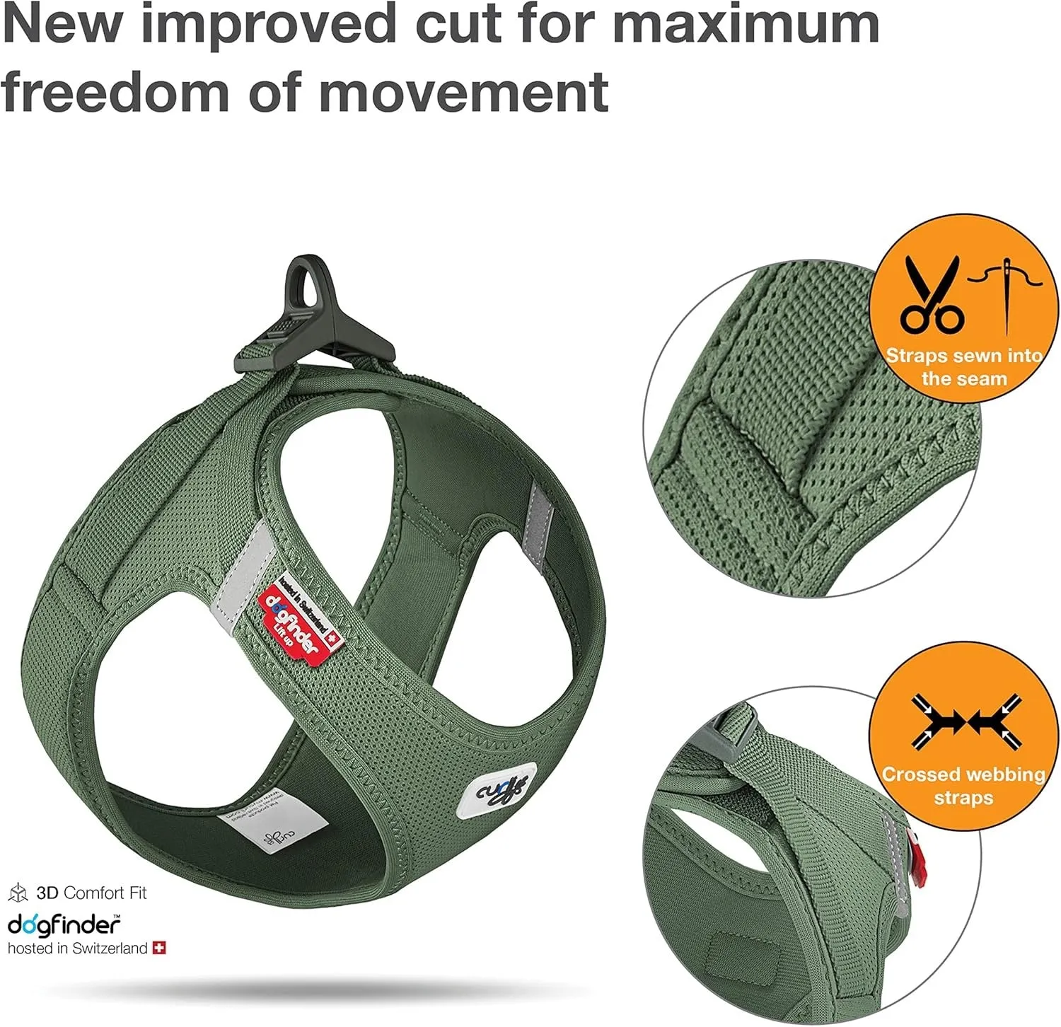 Curli Air Mesh Clasp Moss Vest Harness