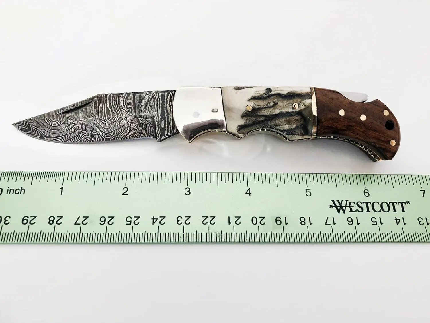 Custom Damascus Steel Pocket Folding Knife Customized Gift for Husband Dad Boyfriend, Groomsmen Gifts, Best Man Gifts for Wedding, 100% Handmade 6.5" Knives for Outdoor Camping Back Lock (Chess)