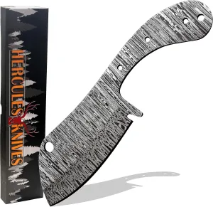 Custom Hand Forged Damascus Steel Blank Blade Hunting Knife Damascus Blade Billet Build Your Own Handmade Cleaver Knife Making Supplies knife kits