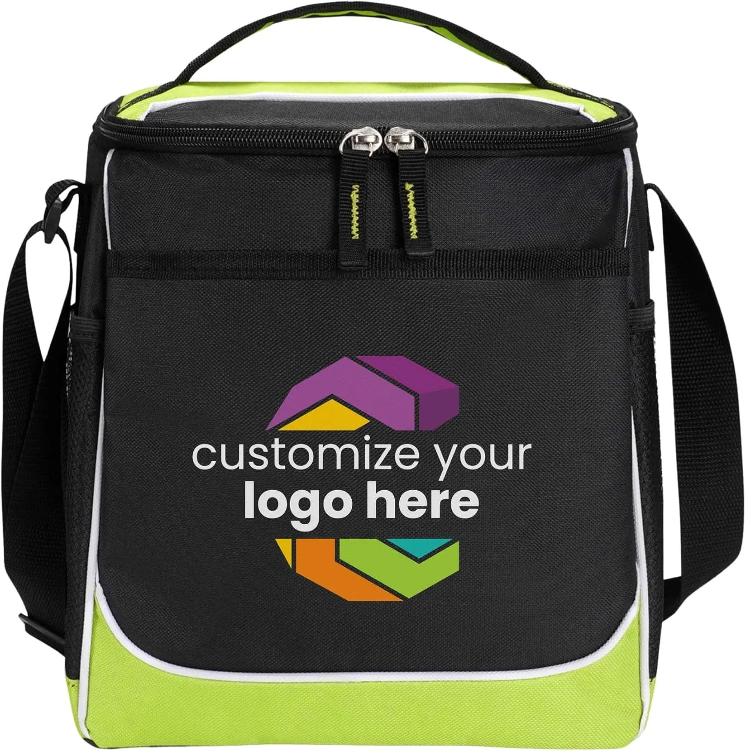 Custom Soft Cooler Bag - Personalize Your Insulated Bag | for Corporate Events or Gifts - Leak Proof Customizable Portable Cooler Bag Holds 30 Beer Cans - 13 x 11 x 7.25 - Customize 123