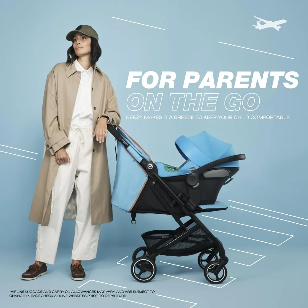 CYBEX Beezy 2 Compact and Lightweight Travel Stroller - Compatible with CYBEX Car Seats, Dark Blue