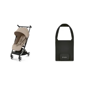 Cybex Libelle 13.7lb Ultra Compact Fold Travel Stroller and Black Travel Bag
