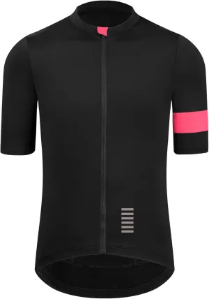 Cycling Jersey Men Zipper Pocket Short Sleeve Lightweight Aero JRace Fit Road Bike Jersey Shirt Cuff Stitching