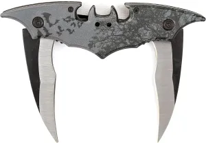 Dark Twin Blade BAT Knife - Double Edge Folding Pocket with clip, 11" Stainless Steel Tactical Two Sharp Cut Spring Assisted Blade (Dark Bats)
