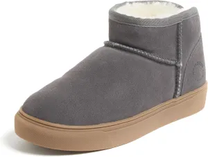 Dearfoams Women's Fireside Bathurst-Shearling Water Resistant Durable Memory Foam Slipper Ankle Boot