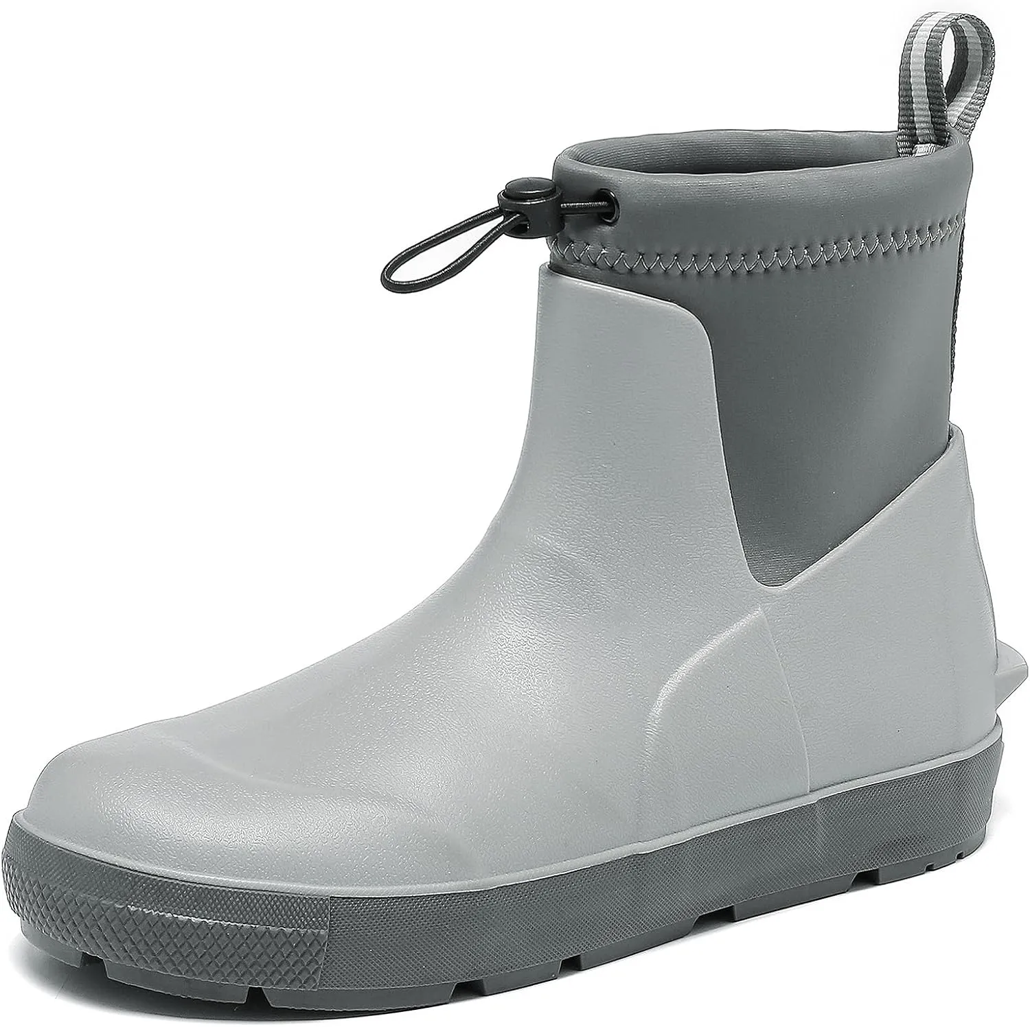 Deck Boots For Men Anti-Slip, Waterproof Ankle Rain Boots, Rubber Outdoor Fishing Footwear, Chelsea Garden Work Water Shoes, Size 6.5-12