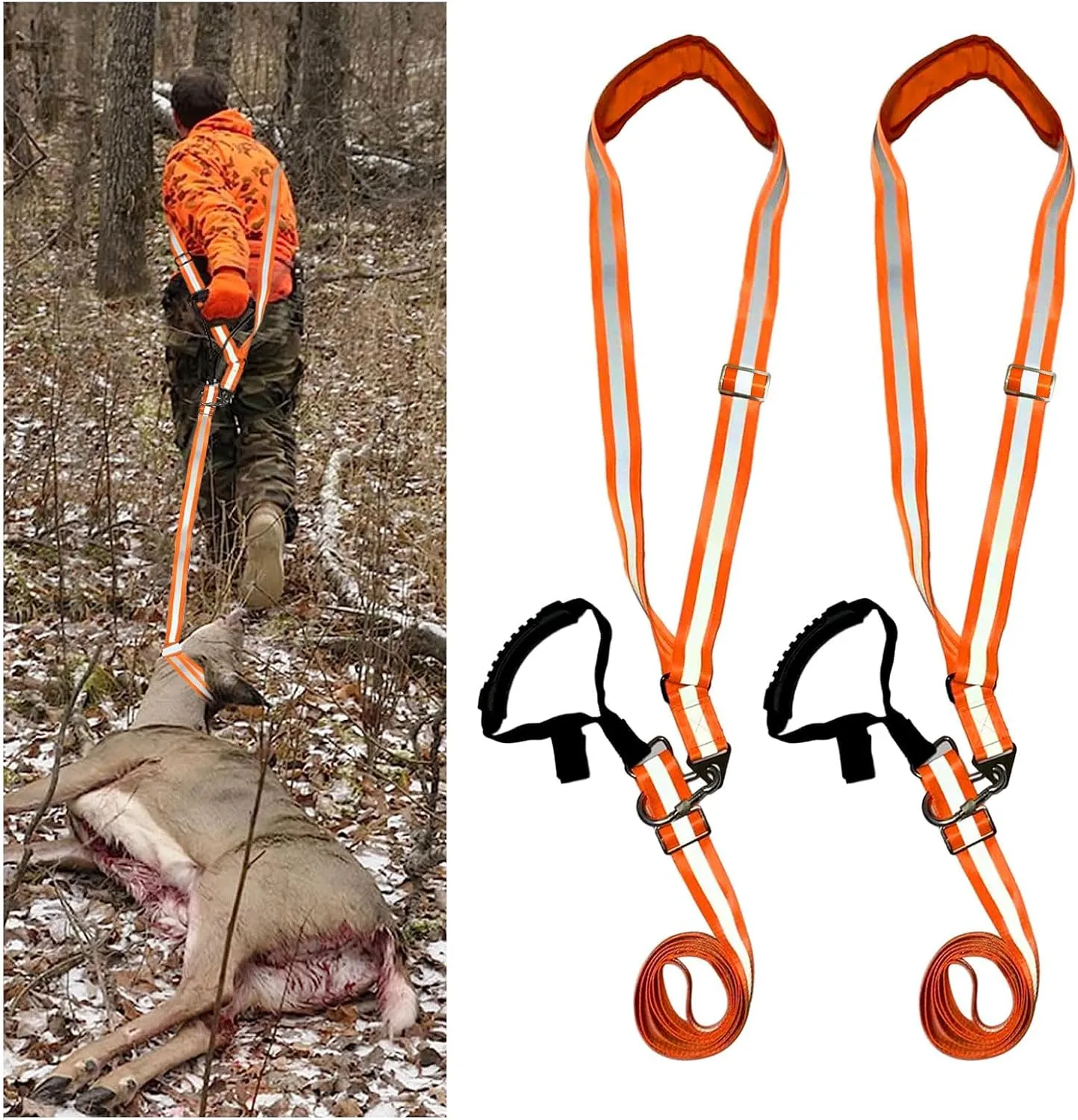Deer Drag and Harness Heavy Duty Deer Drag Strap Durable Safety Deer Dragging Rope Deer Hunting Accessories for Deer Hunters
