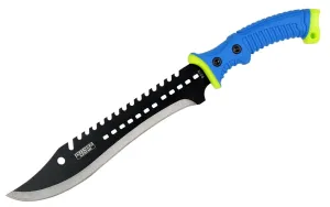 Defender Xtreme Full Tang Hunting Knife with Blue/Neon Green Rubber Handle 9278