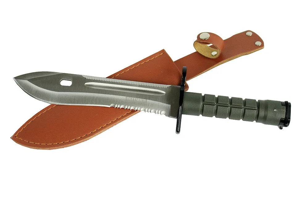 Defender Xtreme Stainless Steel M9 Bayonet Knife with Sheath Serrated Blade 6771