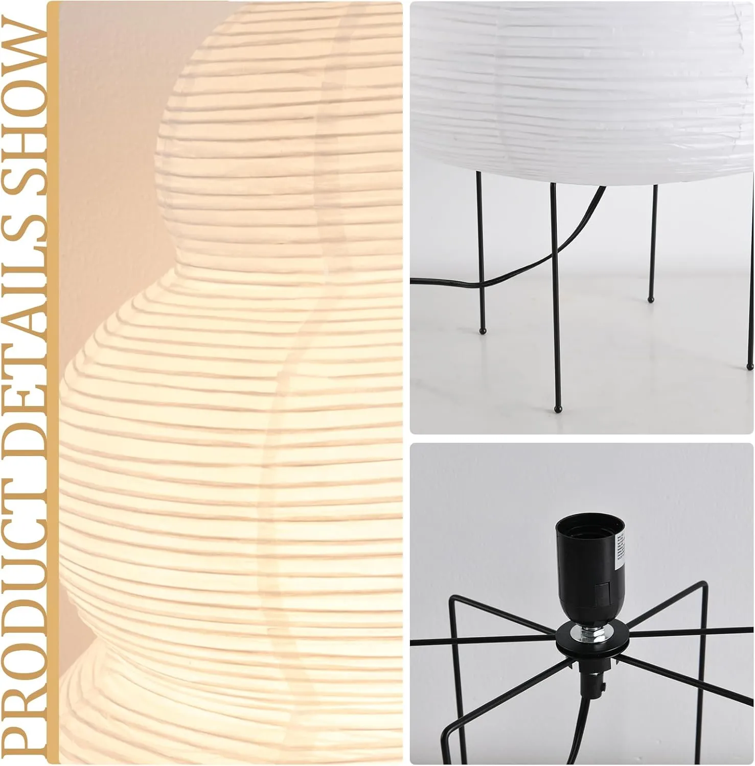 Desk Rice Paper Floor Light,15.75" Nordic Design Floor Lamp,Rice Paper Lantern Bedside Light,Living Room Desk Lamp Bedrooms Paper Desktop Lights