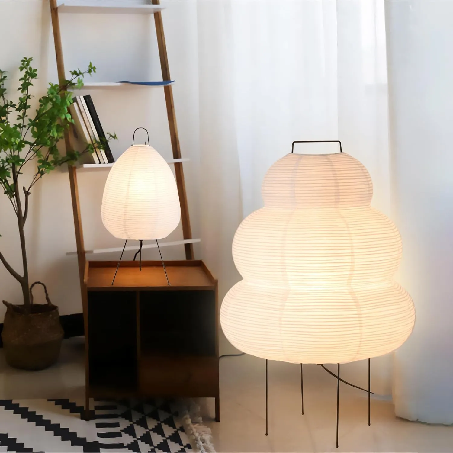Desk Rice Paper Floor Light,15.75" Nordic Design Floor Lamp,Rice Paper Lantern Bedside Light,Living Room Desk Lamp Bedrooms Paper Desktop Lights