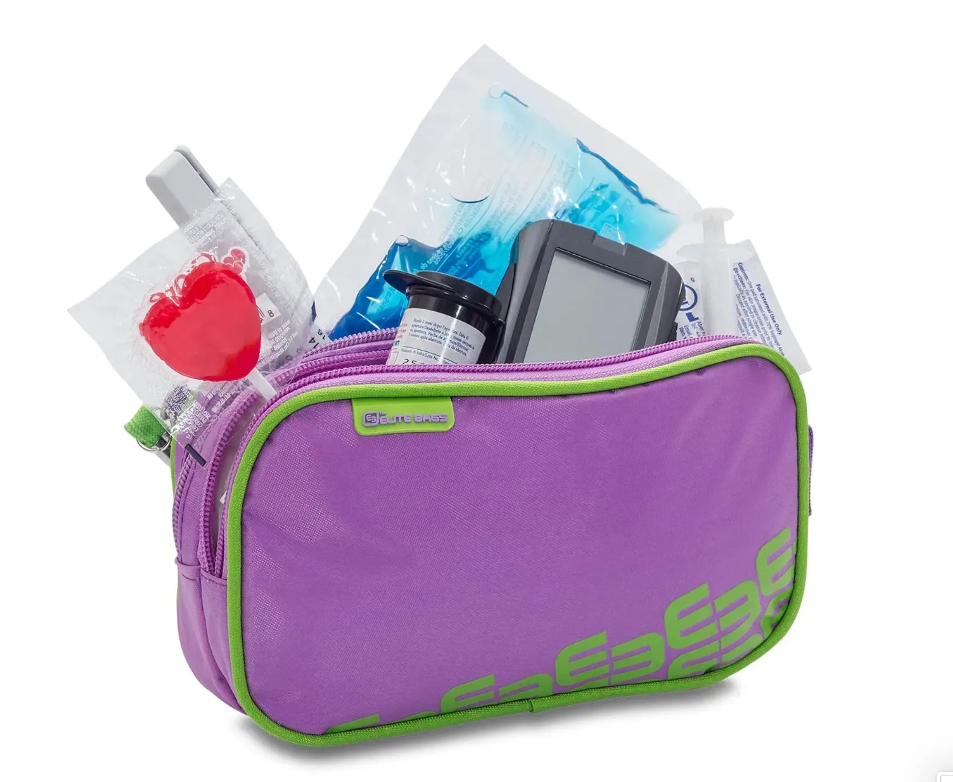 DIAS Diabetic Toiletry Bag Isothermal Insulin Carrying Case Purple with Gel Cool Pack