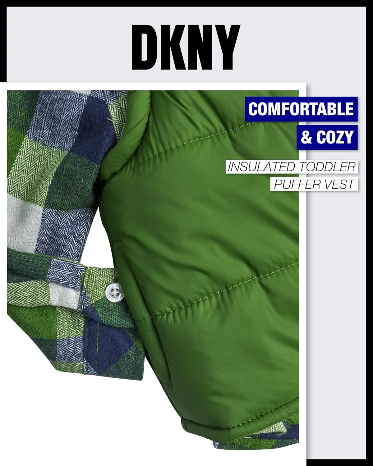 DKNY Baby Boys' Pants Set - 3 Piece Insulated Puffer Vest, Long Sleeve Shirts and Pants for Boys (Infant Sizes: 12M-4T)