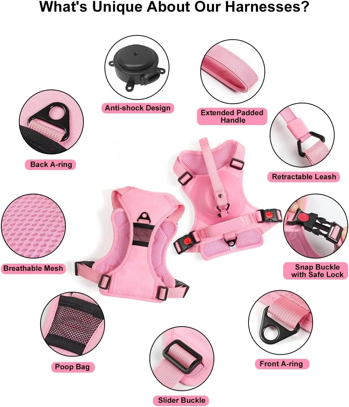 Dog Harness Front Clip Adjustable Outdoor Walking Leash Set