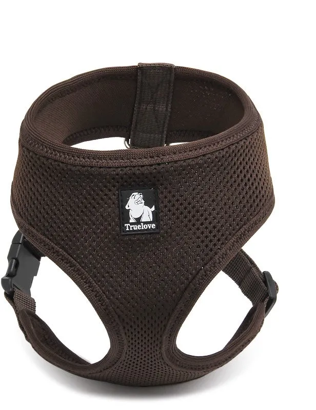 Dog Harness with Steel D Ring - Brown, S
