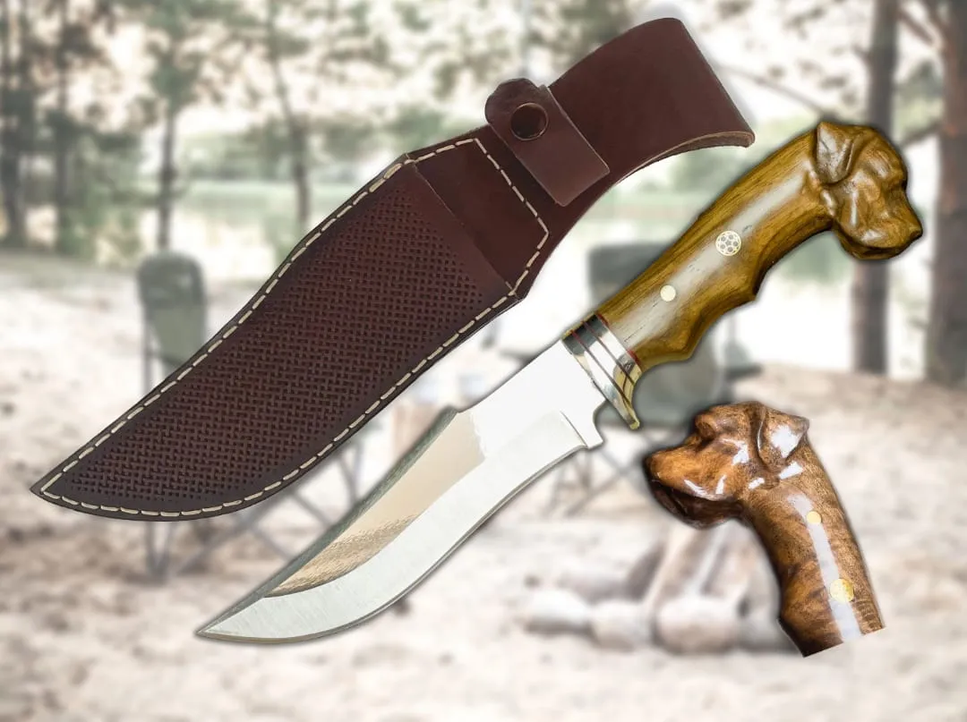 Dog Head Fixed Blade Bushcraft Knife