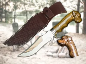 Dog Head Fixed Blade Bushcraft Knife