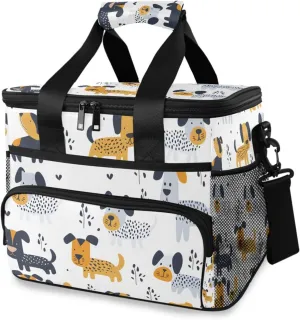 Dogs Childish Pattern Cooler Bag Insulated Cooler Soft Sided Cooler 24 Can Portable Picnic Bag Large Leakproof Lunch Bag Box for Beach Grocery Camping Travel Car Men Women