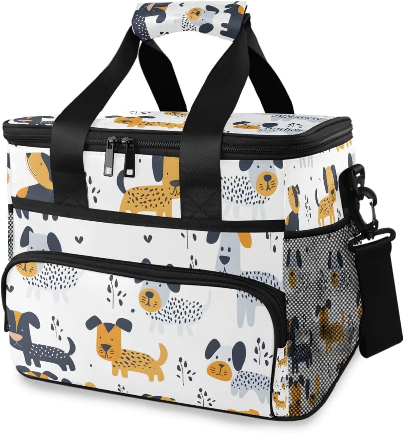 Dogs Childish Pattern Cooler Bag Insulated Cooler Soft Sided Cooler 24 Can Portable Picnic Bag Large Leakproof Lunch Bag Box for Beach Grocery Camping Travel Car Men Women