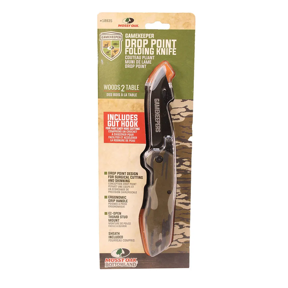 Drop Point W Gut Hook Folding Knife,moob