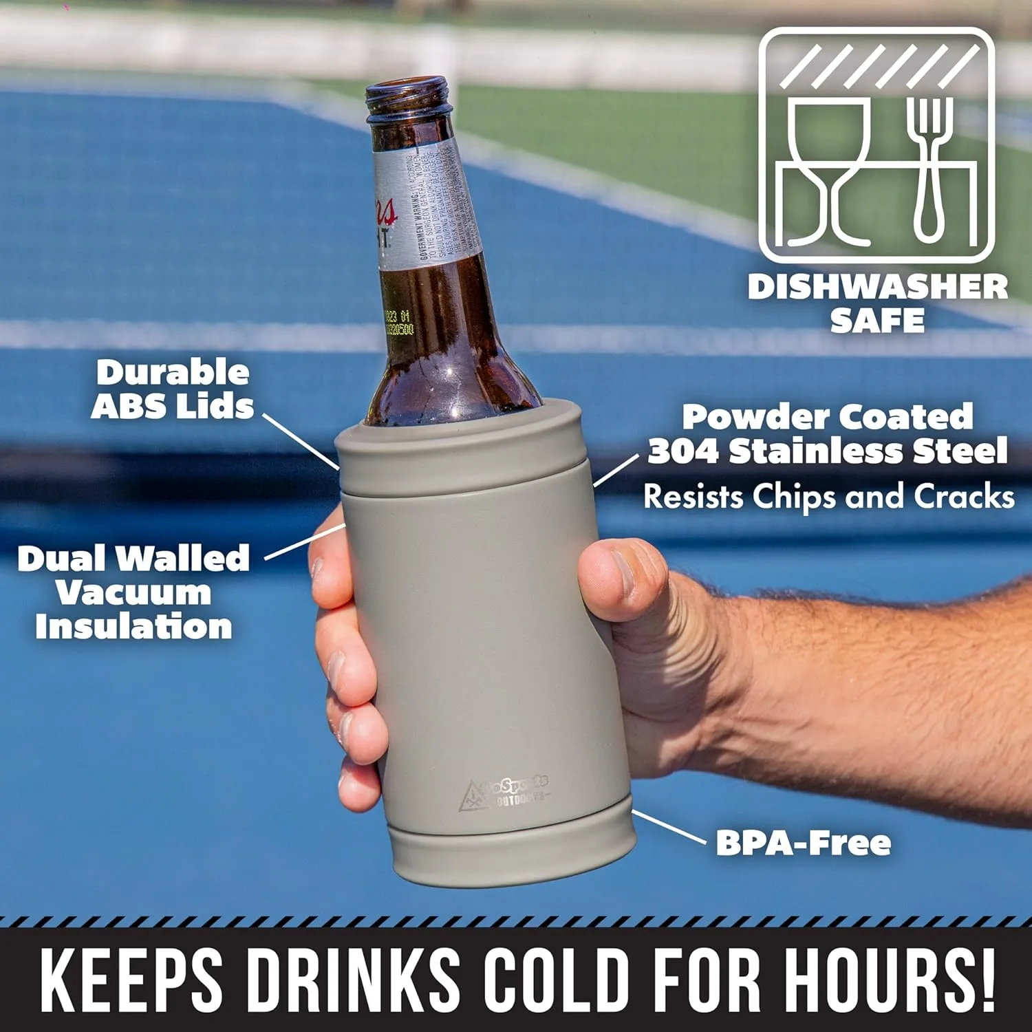DUALIE 3 in 1 Insulated Can Cooler - 15  Colors - Universal Size for 12 oz Cans, Slim Cans, and Bottles