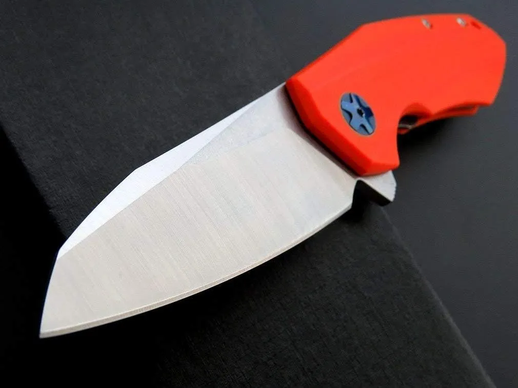 Eafengrow 0456 Tactical Folding Knife G10 Handle D2 Blade Bearing Flipper Hunting Camping Survival Outdoor Tool Knifes (Orange)
