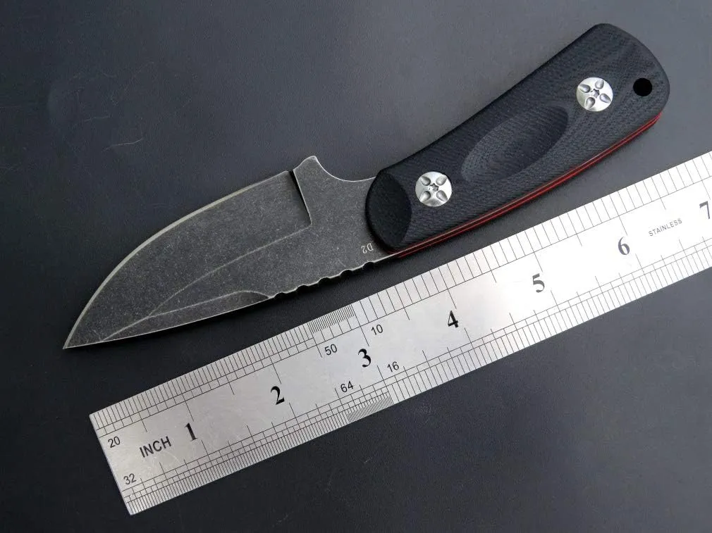 Eafengrow EF121 EDC Fixed Blade Knife D2 Blade Steel G10 Handle with Kydex Sheaths for Outdoor Activities Camping