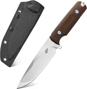 Eafengrow EF131 Fixed Blade Knife,DC53 Steel Blade,Micarta Handle Full Tang Fixed Knifes for Camping Hunting Bushcraft