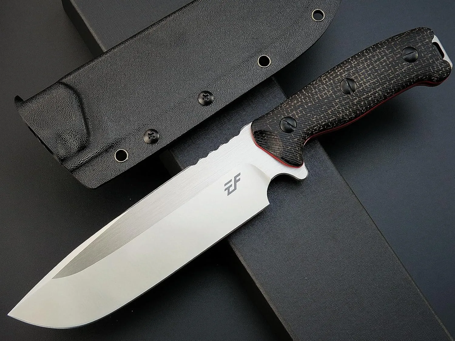Eafengrow EF143 Fixed Blade Knife AUS-10 Steel Blade Micarta Handle Full Tang EDC Tool Straight Knife for Working Camping Hunting