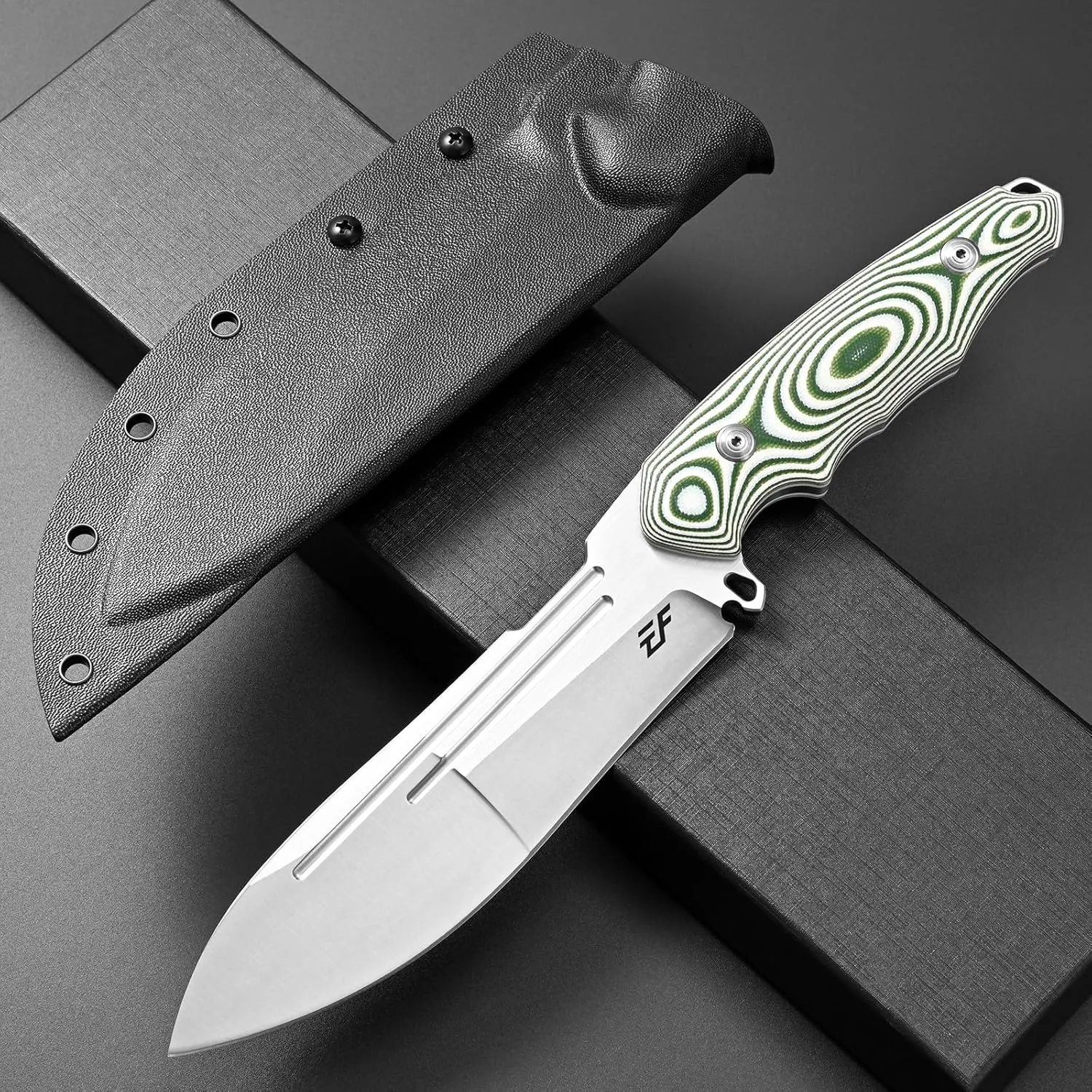 Eafengrow EF153 Fixed Blade Knife 1095 High Carbon Steel Blade Micarta/ G10 Handle Full Tang EDC Straight Knife for Outdoor Working Camping
