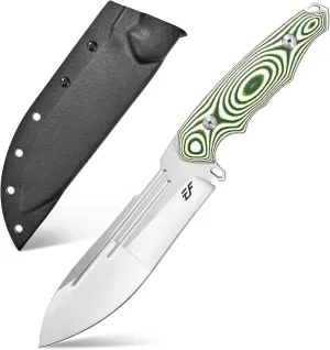 Eafengrow EF153 Fixed Blade Knife 1095 High Carbon Steel Blade Micarta/ G10 Handle Full Tang EDC Straight Knife for Outdoor Working Camping