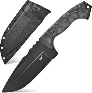 Eafengrow EF154 Fixed Blade Knife Nitro-V Stainless Steel Blade Micarta Handle Full Tang EDC Straight Knife for Outdoor Working Camping
