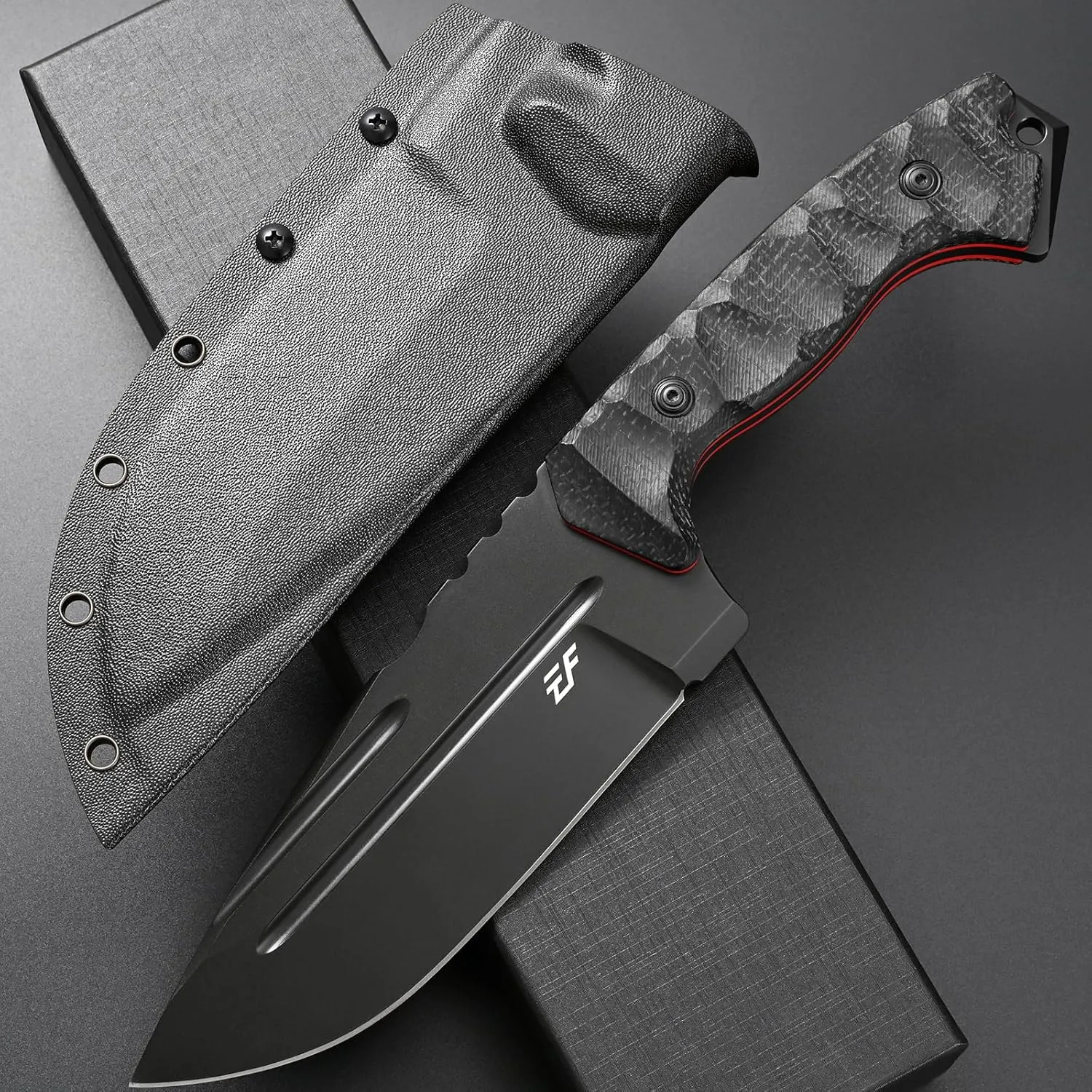 Eafengrow EF154 Fixed Blade Knife Nitro-V Stainless Steel Blade Micarta Handle Full Tang EDC Straight Knife for Outdoor Working Camping