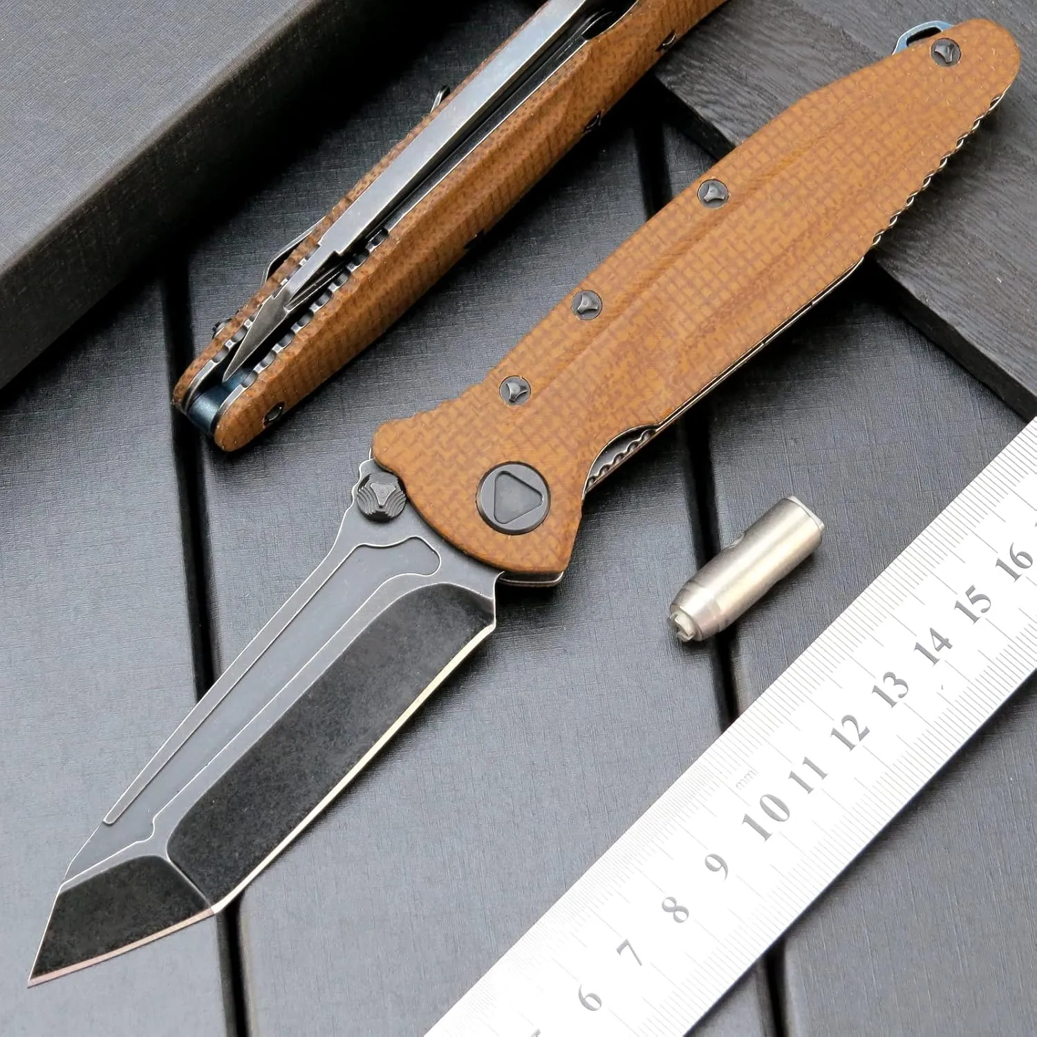 Eafengrow EF55 Pocket Knife Folding Knife G10 Handle D2 Steel Blade Folder EDC Tool Knifes for Working Camping with Clip(Brown)
