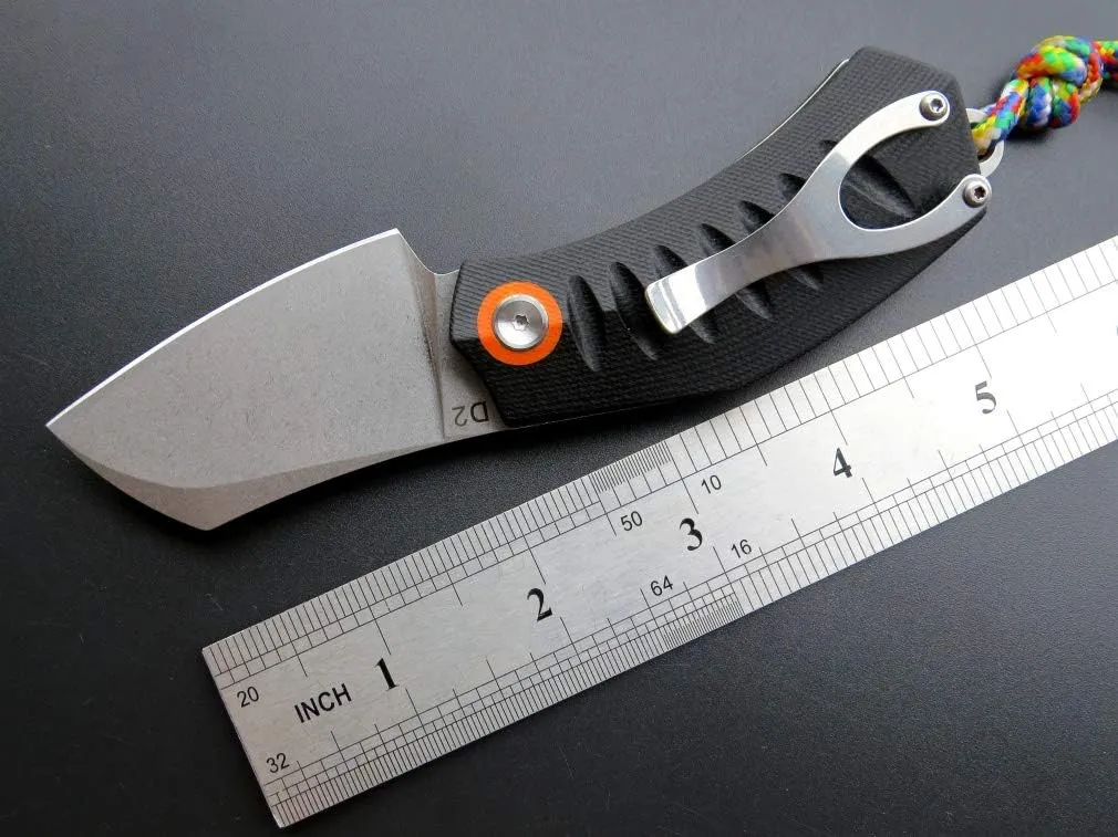 Eafengrow EF85 Folding Knife with Clip Stone Wash D2 Steel Blade G10 Handle Pocket Knife Ball Bearing Flipper Outdoor Camping Survival EDC Tool Knives(black)