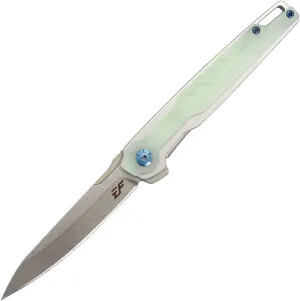 Eafengrow EF942 EDC Folding Knife, D2 Steel Blade Titanium Plating & G10 Handle,Pocket Clip with Frame Lock EDC Pocket Flipper Knife for Camping Hiking Survival Outdoor(Jade)
