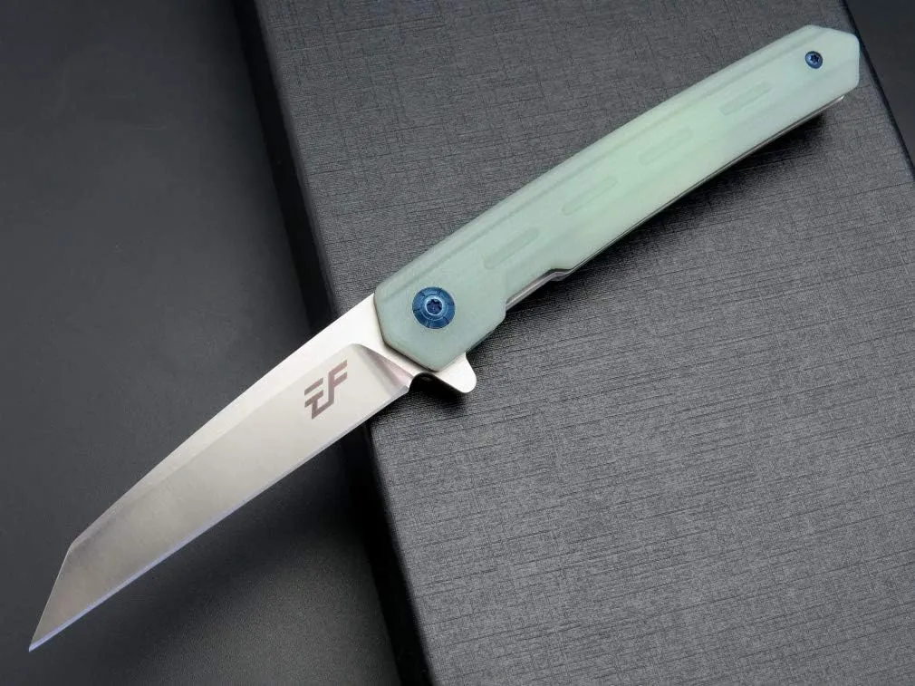 Eafengrow EF946 D2 Folding Knife G10 Handle EDC Flipper Knife Camping Tactical Hiking Survival Outdoor tool (JADE)