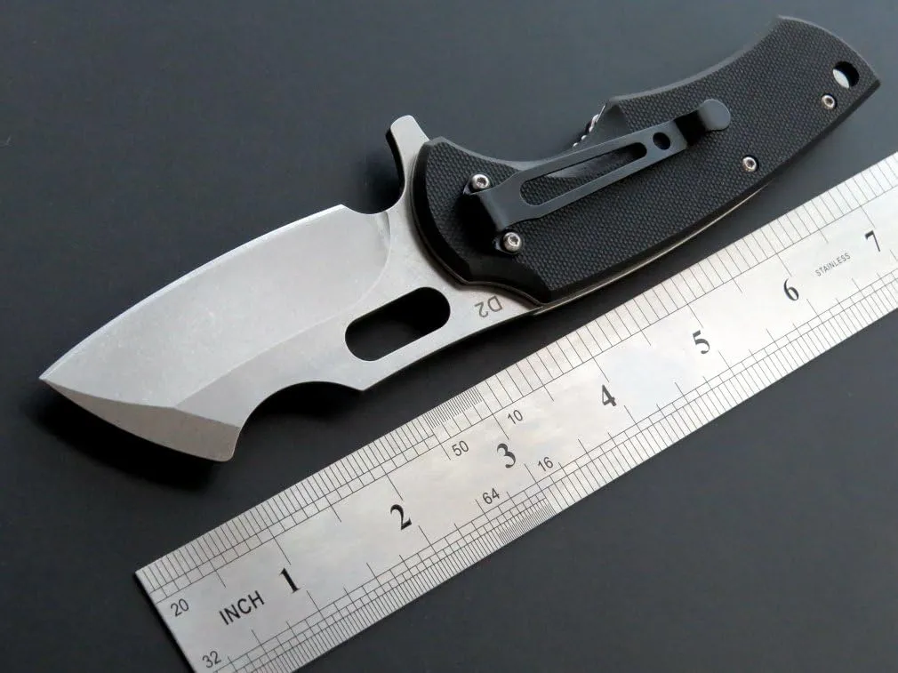 Eafengrow Pocket Knives D2 Blade and G10 Handle Folding Camping Knife Mini Outdoor Pocket Knife Survival Tool (EF13-black)