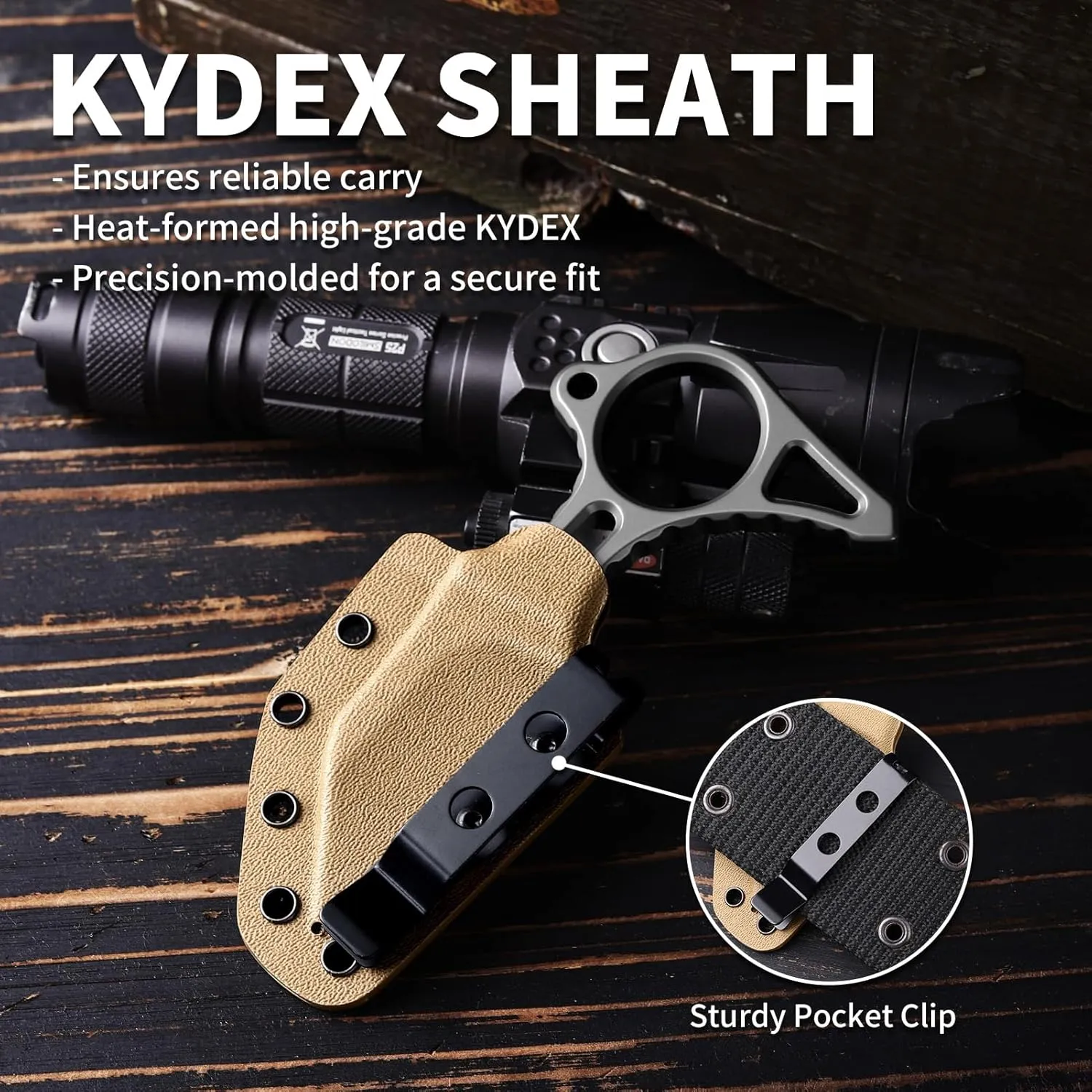 EDC Fixed Blade Knife with Sheath, Camping Knife Fixed Blade 2.2" Outdoor Survival Blade Full Tang Hunting Knives for Men Women IB-04