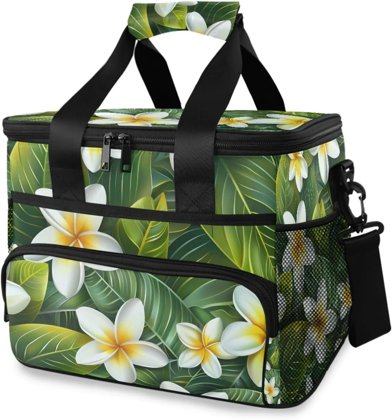 Egg Flower Tropical Plant Cooler Bag Insulated Cooler Soft Sided Cooler 24 Can Portable Picnic Bag Large Leakproof Lunch Bag Box for Beach Grocery Camping Travel Car Men Women