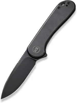 Elementum Pocket Folding Knife 2.96in CPM 20CV Blade Titanium Handle Safety Frame Lock Good for EDC Camping Hunting Hiking and Outdoors WE18062X-3 (Black)