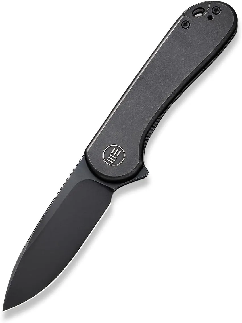 Elementum Pocket Folding Knife 2.96in CPM 20CV Blade Titanium Handle Safety Frame Lock Good for EDC Camping Hunting Hiking and Outdoors WE18062X-3 (Black)