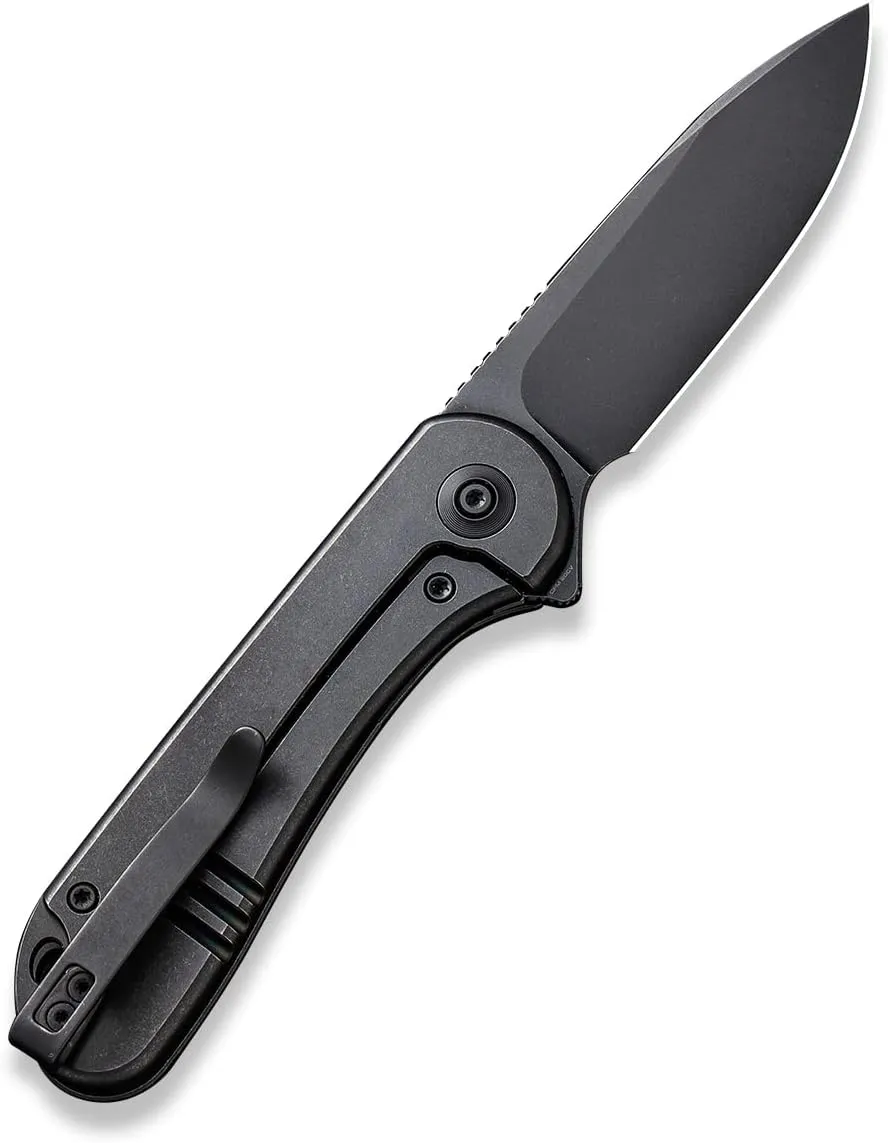 Elementum Pocket Folding Knife 2.96in CPM 20CV Blade Titanium Handle Safety Frame Lock Good for EDC Camping Hunting Hiking and Outdoors WE18062X-3 (Black)