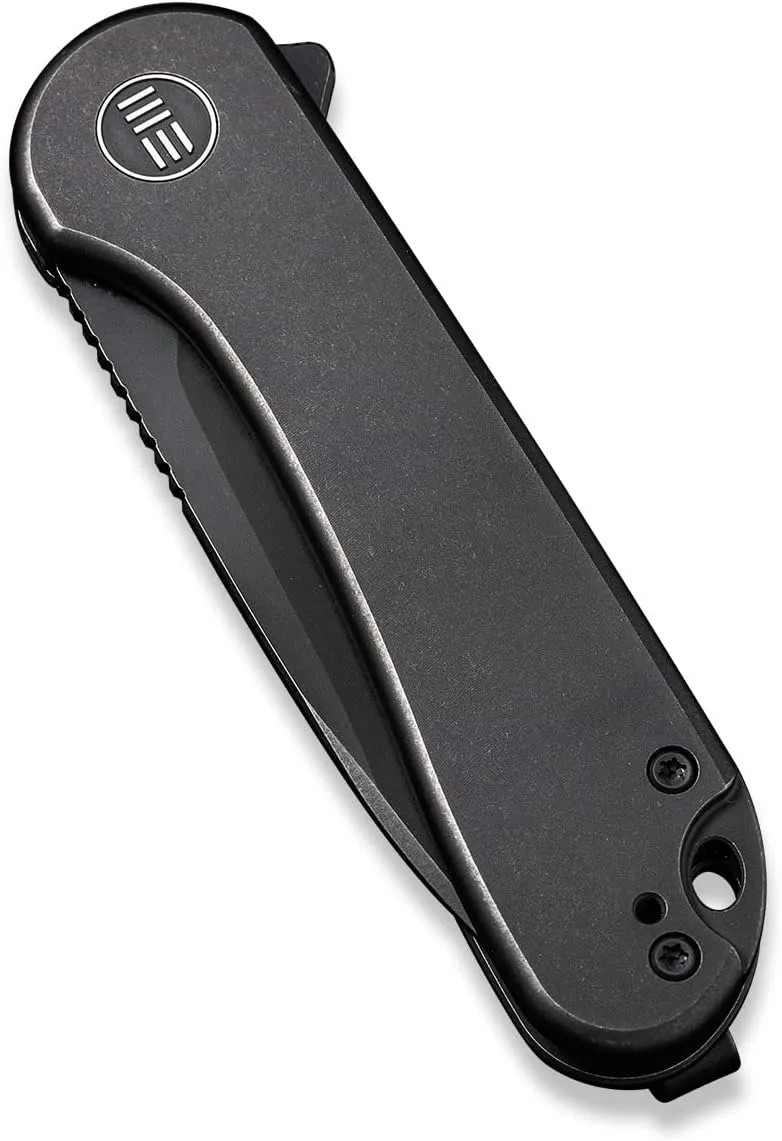 Elementum Pocket Folding Knife 2.96in CPM 20CV Blade Titanium Handle Safety Frame Lock Good for EDC Camping Hunting Hiking and Outdoors WE18062X-3 (Black)